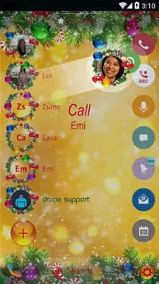 Theme Dialer Merry Xmas Gold android App screenshot 1