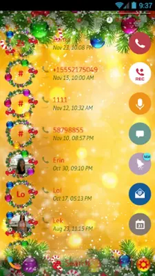 Theme Dialer Merry Xmas Gold android App screenshot 2