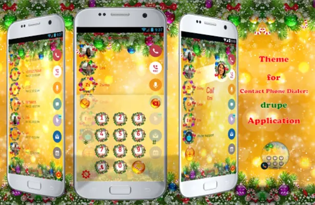 Theme Dialer Merry Xmas Gold android App screenshot 5